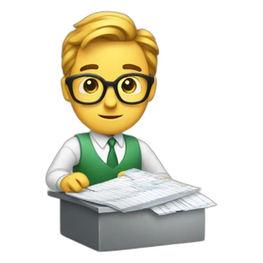 Kevin doing spreadsheets sticker