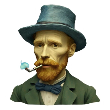 Vincent Van Gogh with a hookah sticker