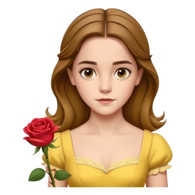 emma watson long hair as belle Cinematic Realistic sticker
