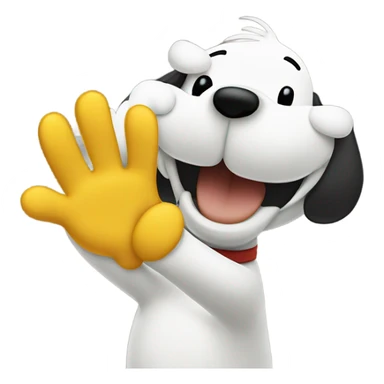 Snoopy dog high fiving Woodstock  sticker