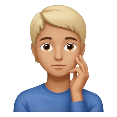 Lean chin on one’s hand sticker