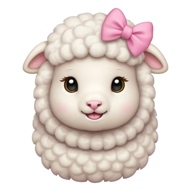 little white lamb with pink bow sticker