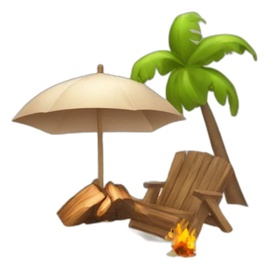 beach with fire wood sticker