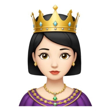 short black hair queen sticker