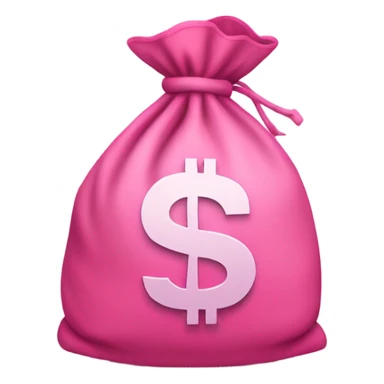 all-pink money bag with $ sign sticker