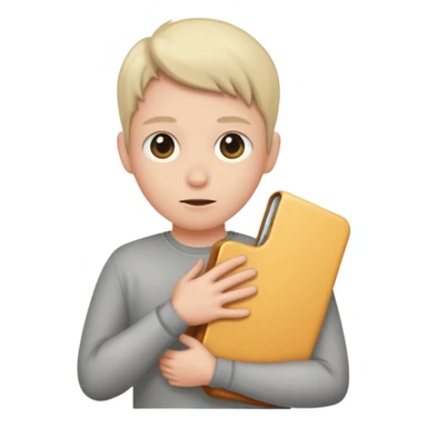 Person hiding object behind back sticker