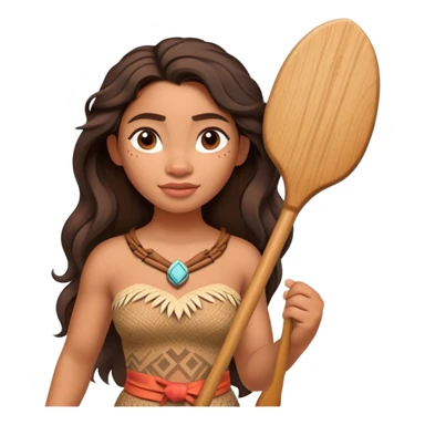 Moana standing holding a paddle sticker
