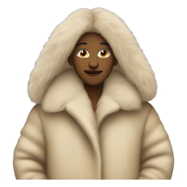 Long beige fur coat sticker