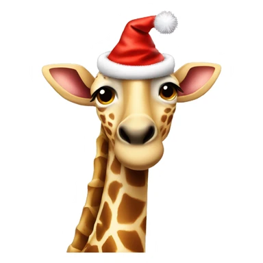 Jirafa con un gorro navideño  sticker