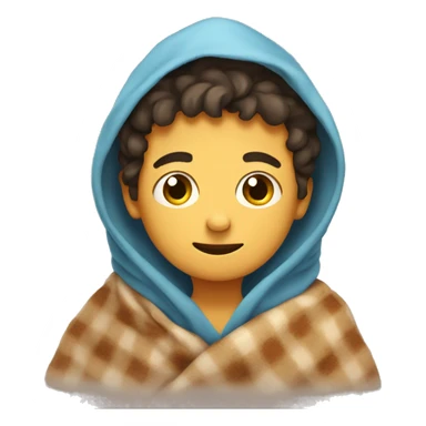 Boy snuggled in blanket sticker
