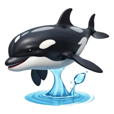 3d Cartoon orca with a tick to show when something has been completed sticker