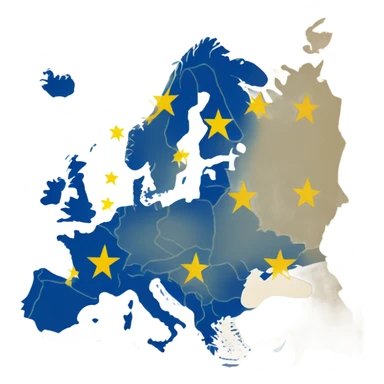 Map of Europe Euro Flag sticker