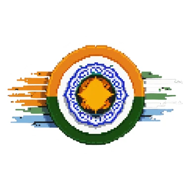 Indian flag with saffron, white, and green horizontal stripes and blue Ashoka Chakra wheel in the center sticker