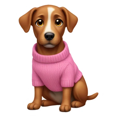 A dog with a pink sweater  sticker