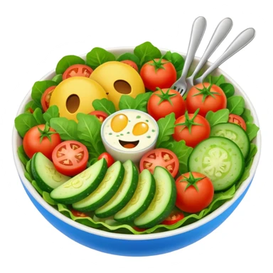 small salad bowl, healthy lunch, simple emoji sticker