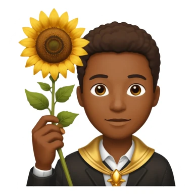 black man with sunflower, scepter sticker