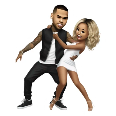 Hyper Realistic Chris Brown dancing with Karruche Tran sticker