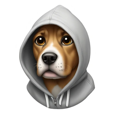 Dog wearing a hoody sticker