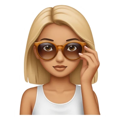 A girl pulling down sunglasses  sticker