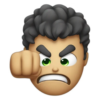 angry emoji with fist sticker