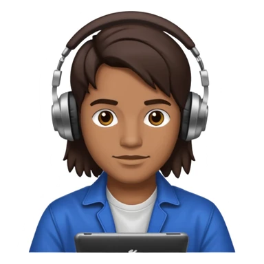 DJ Quick with dark brown hair sticker