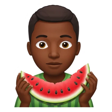 Black man eating watermelon sticker