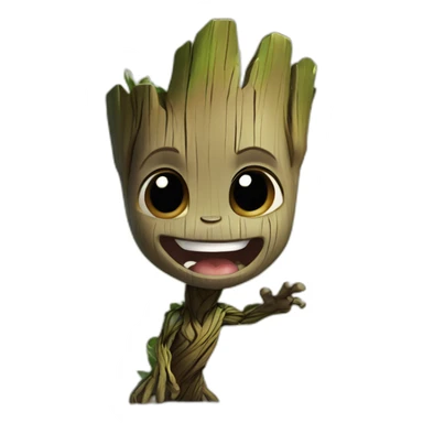 Baby groot yelling sticker