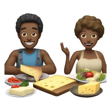 Raclette en amoureux autour d’une table sticker