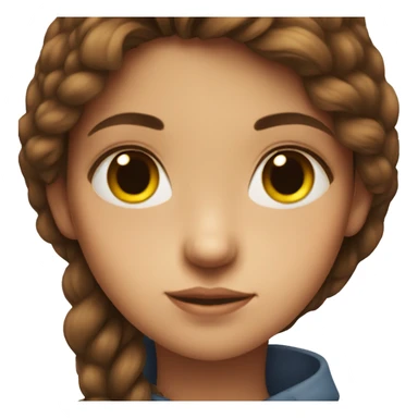 brown-haired girl close-up portrait and bird sticker