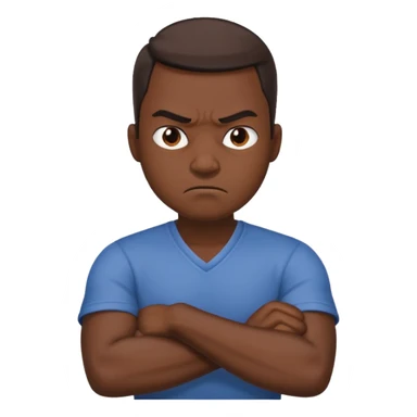 arms crossed holding neck angry guy  sticker