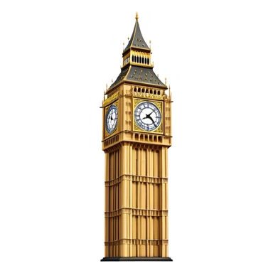 Cinematic Realistic Big Ben Landmark Emoji, showcasing the historic clock tower in exquisite detail rendered with dynamic lighting and rich textures that highlight its timeless grandeur. sticker