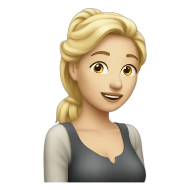 Blonde woman answerig phonecall sticker