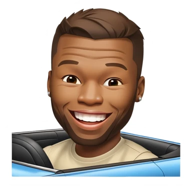 50 cent laughing in convertible  sticker