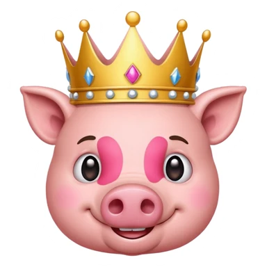 Un emoji de un cerdito con corona sticker