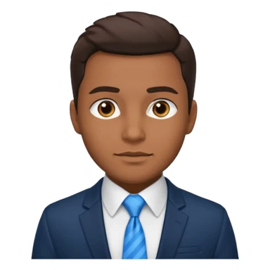 un homme brun joli avec des jolies traits avec une chemise blanche et une veste a manche longues et cravate bleu il a les yeux marron sticker