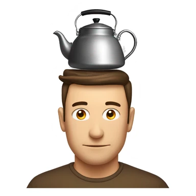 Tea kettle on man's head sticker