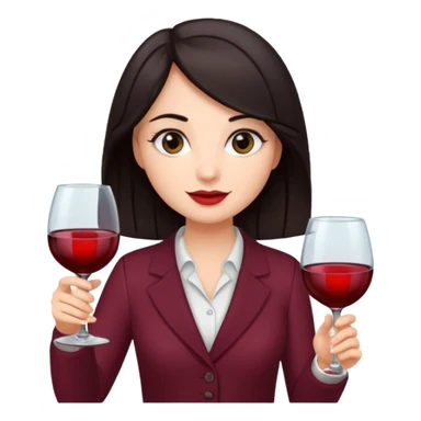 wine expert dark hair sticker
