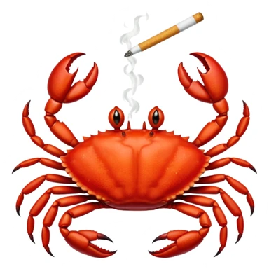 crab holding cigarette sticker