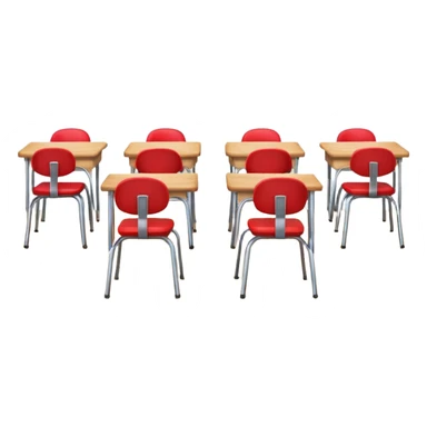 cozy classroom interior with desks and chairs, blackboard, and windows, apple style emoji sticker