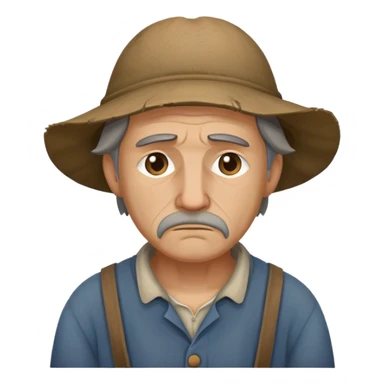 Peasant man sad sticker