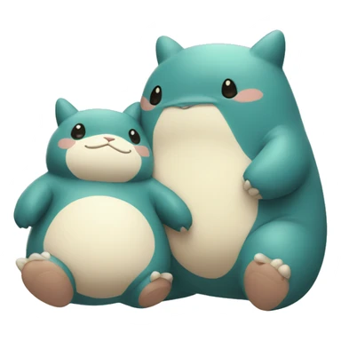Easter bunny hugging snorlax sticker