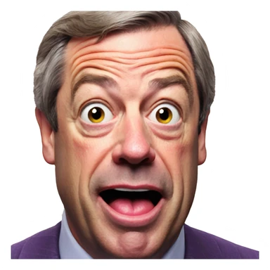 Nigel Farage pulling the pog expression sticker