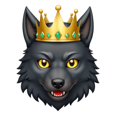 Scary Evil Black Wolf with Gold Crown sticker