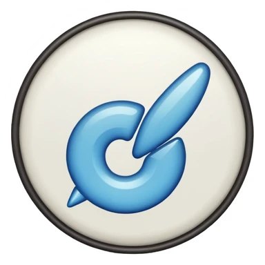 white tick with a blue background in a round shape sticker