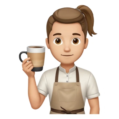 hipster barista ponytail male without background sticker
