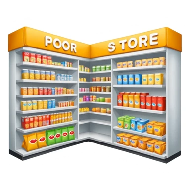 Convenience store named poor store and more sticker