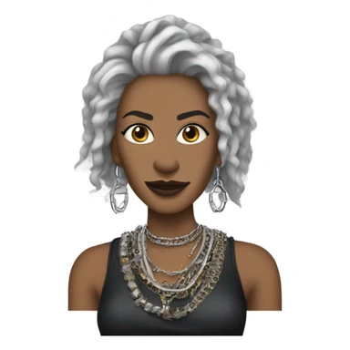 Deborah as a Queen of rock with jewelry sticker