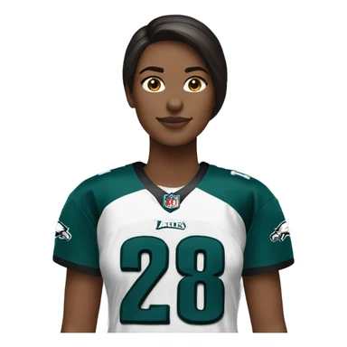 Brunette wearing Philadelphia Eagles jersey sticker