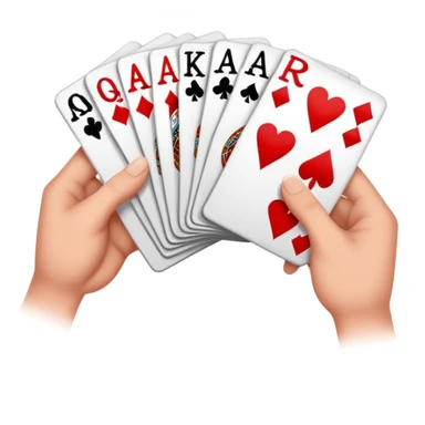 Canasta card game with a red and black canasta and player hands sticker