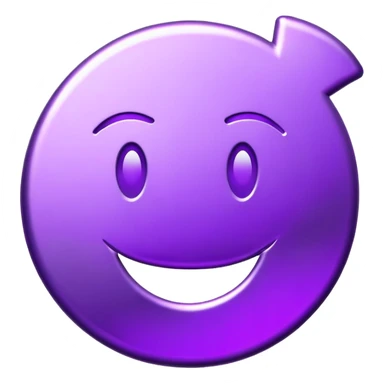 Purple token or coin with a capital letter T and a smiling face sticker